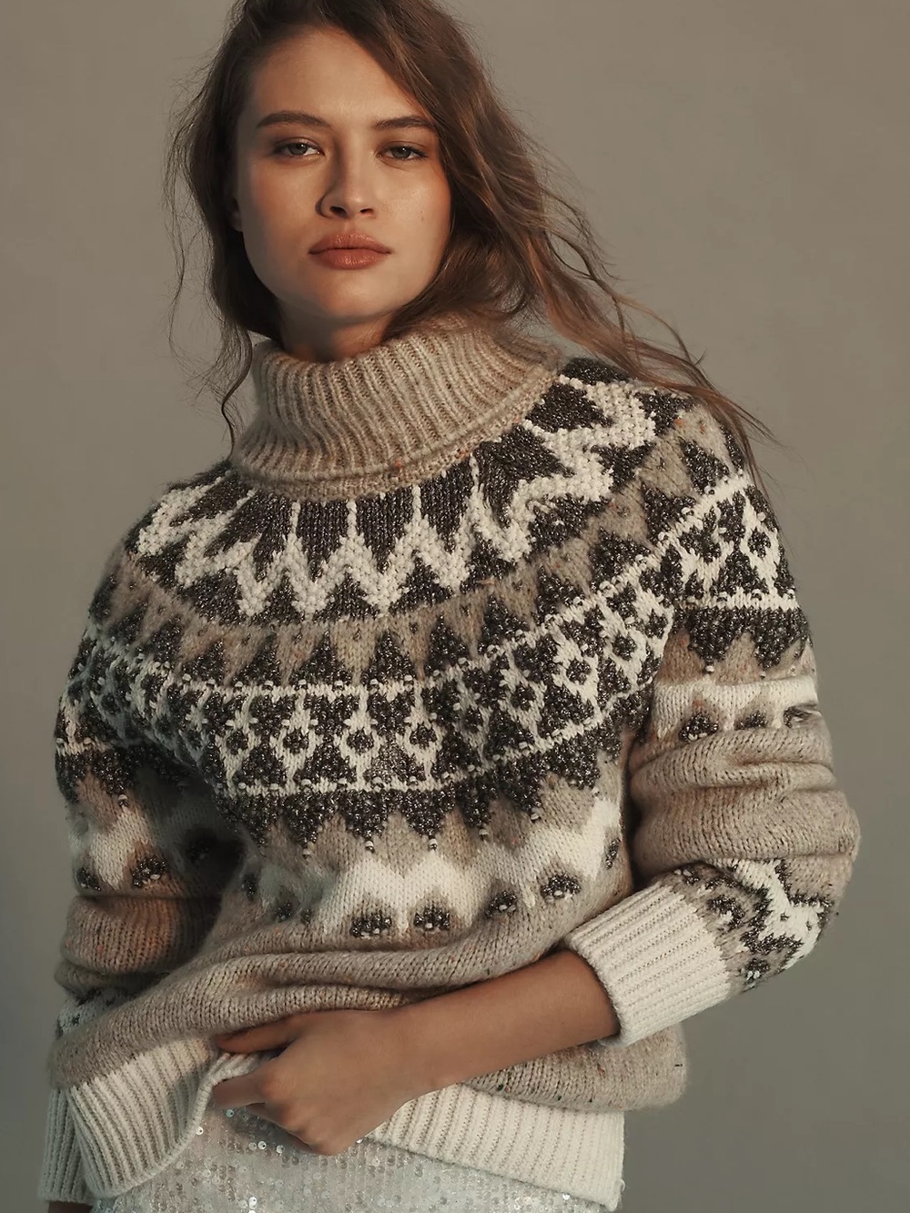 Pilcro Ribbed Turtleneck Sweater